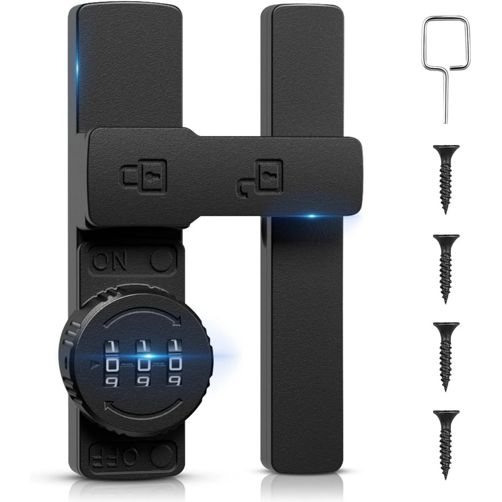 Black Combination Lock with Screws
